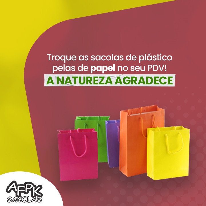 Troque as sacolas de plástico pelas de papel no seu PDV! A natureza agradece