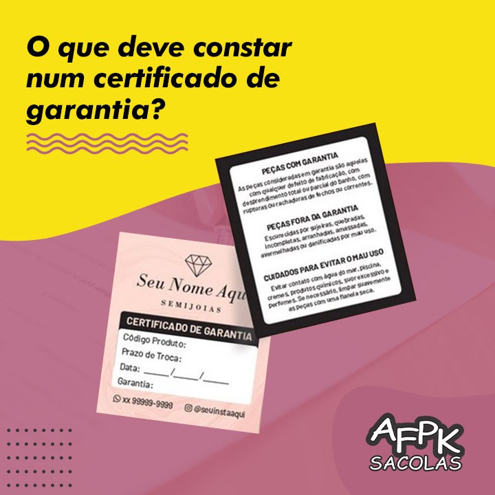 O que deve constar num certificado de garantia?