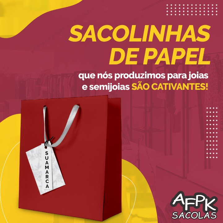 As sacolinhas de papel que nós produzimos para joias e semijoias são cativantes